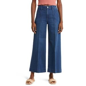 Paige 'Harper' Blue High Waist Ankle Wide Leg Retro Denim Jeans Size 25